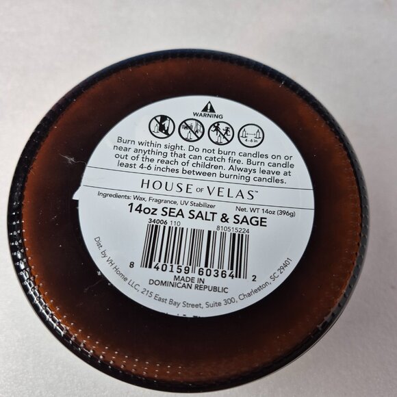 House of Velas Sea Salt & Sage 3 Wick natural wax Candle14 oz New - Picture 3 of 4